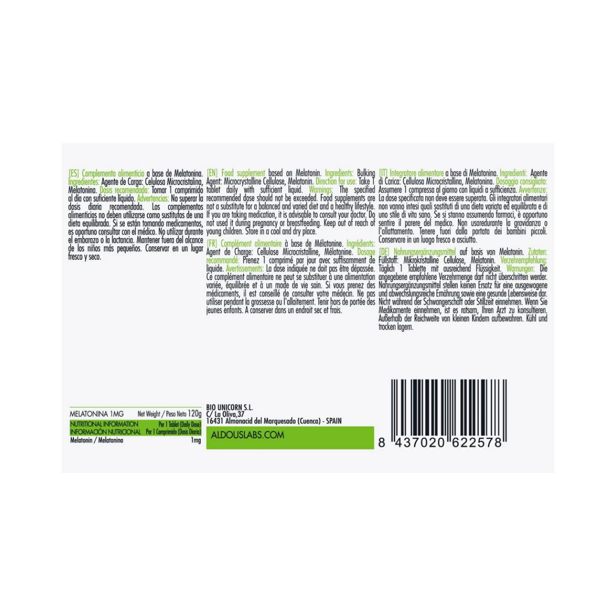 Pure Melatonin, 500 tablets Aldous Labs