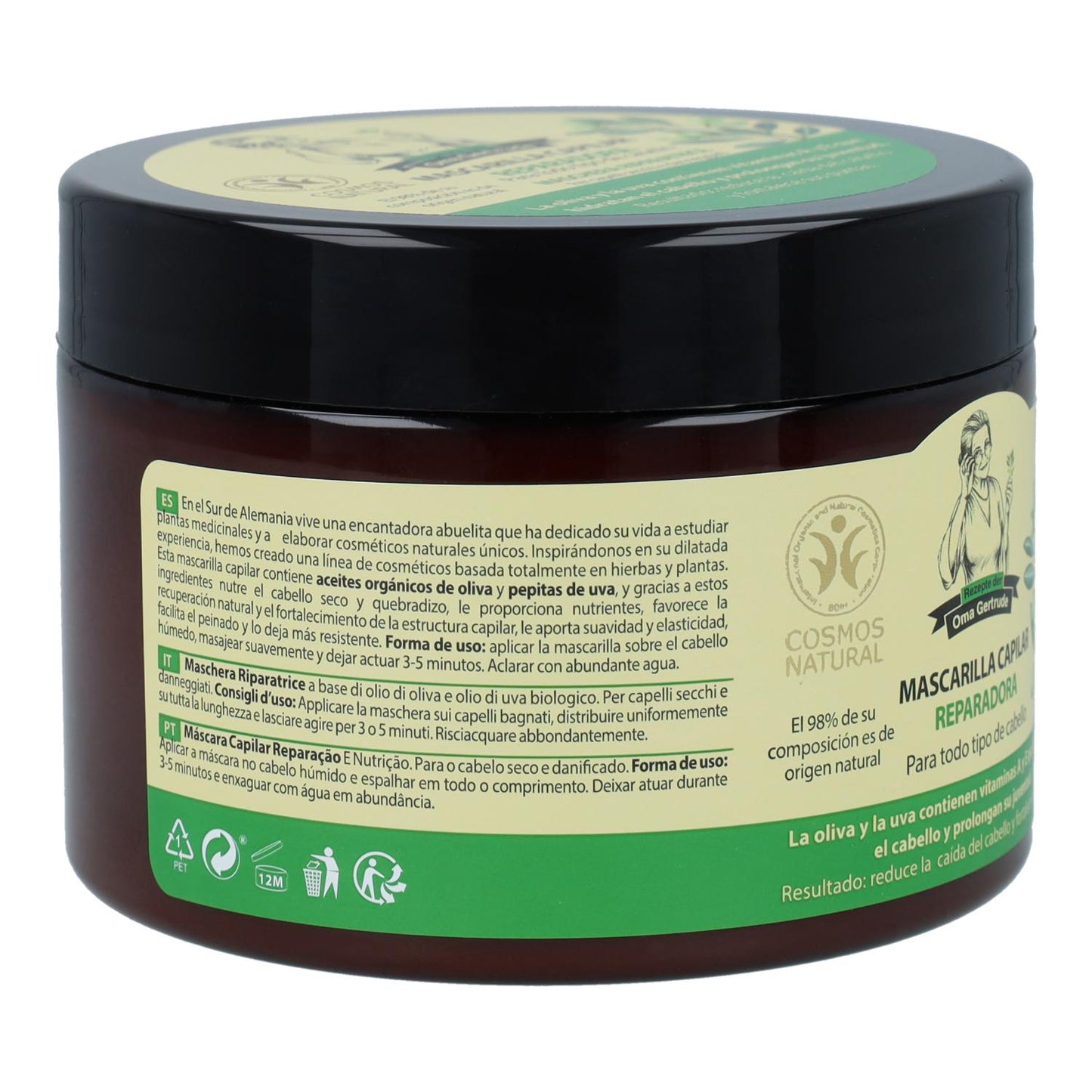 Haarmaske zur Reparatur und Pflege von trockenem und strapaziertem Haar, Oma Gertrude, 300 ml