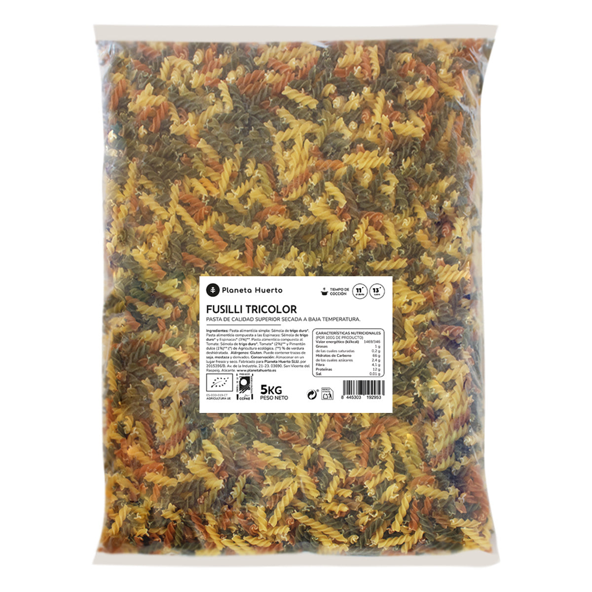 Planeta Huerto ECO Tricolour Fusilli 5 kg