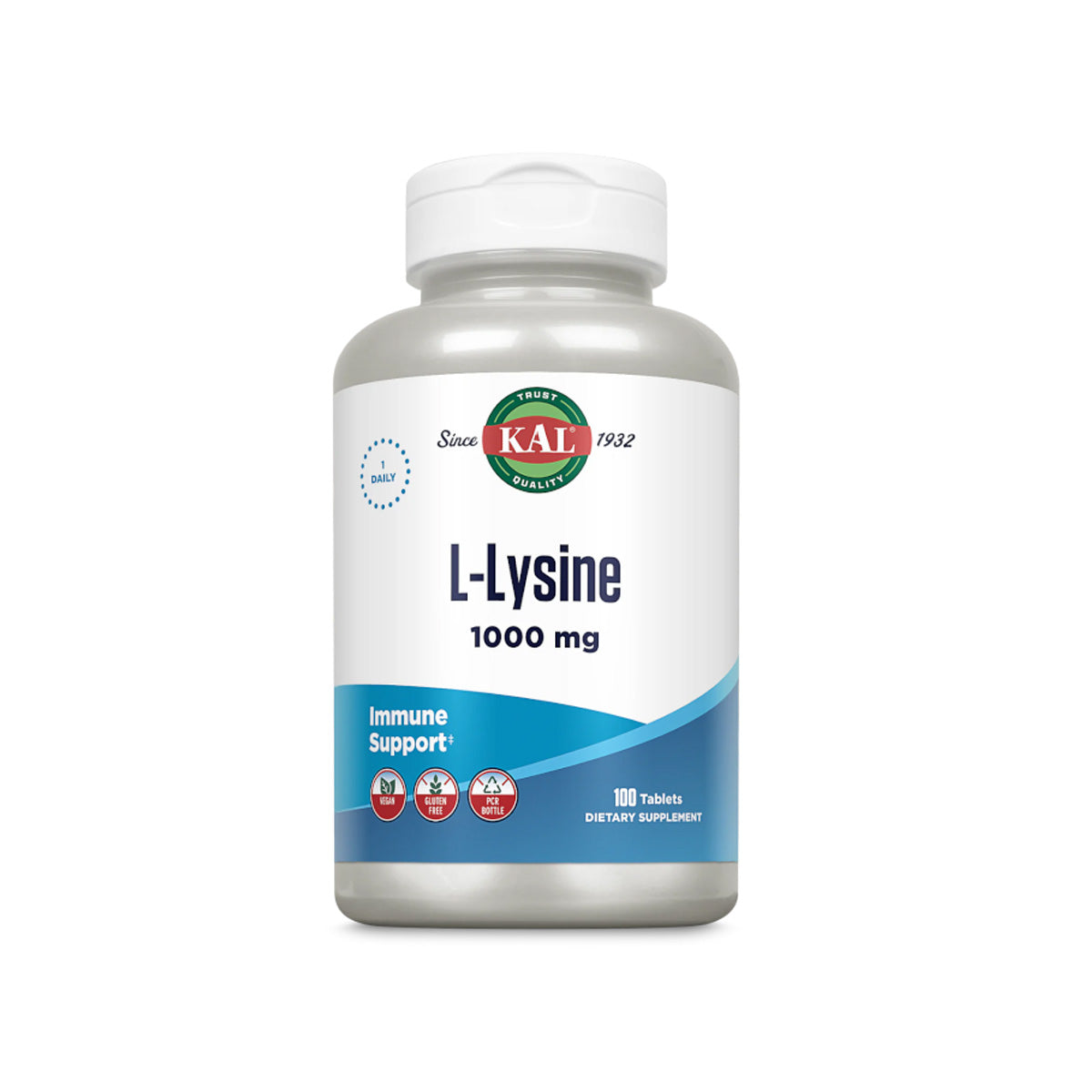 L-Lysine 1000 mg, Kal, 100 tabletter