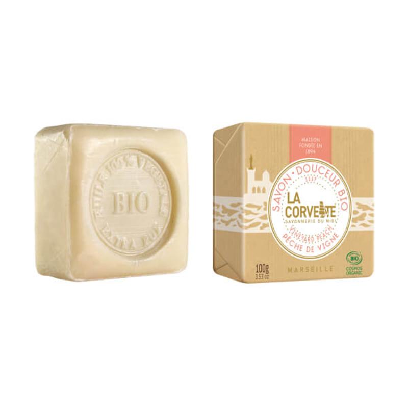 Jabón natural en pastilla Melocotón de viña La Corvette 100 g