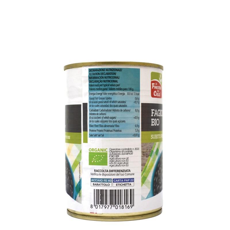 Schwarze Bohnen in der Dose La Finestra Sul Cielo 400 g