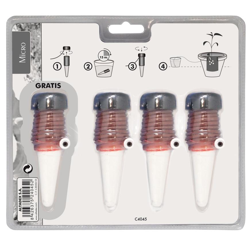 Keramiska bevattningskoner för blomkrukor 4 st Aquacontrol