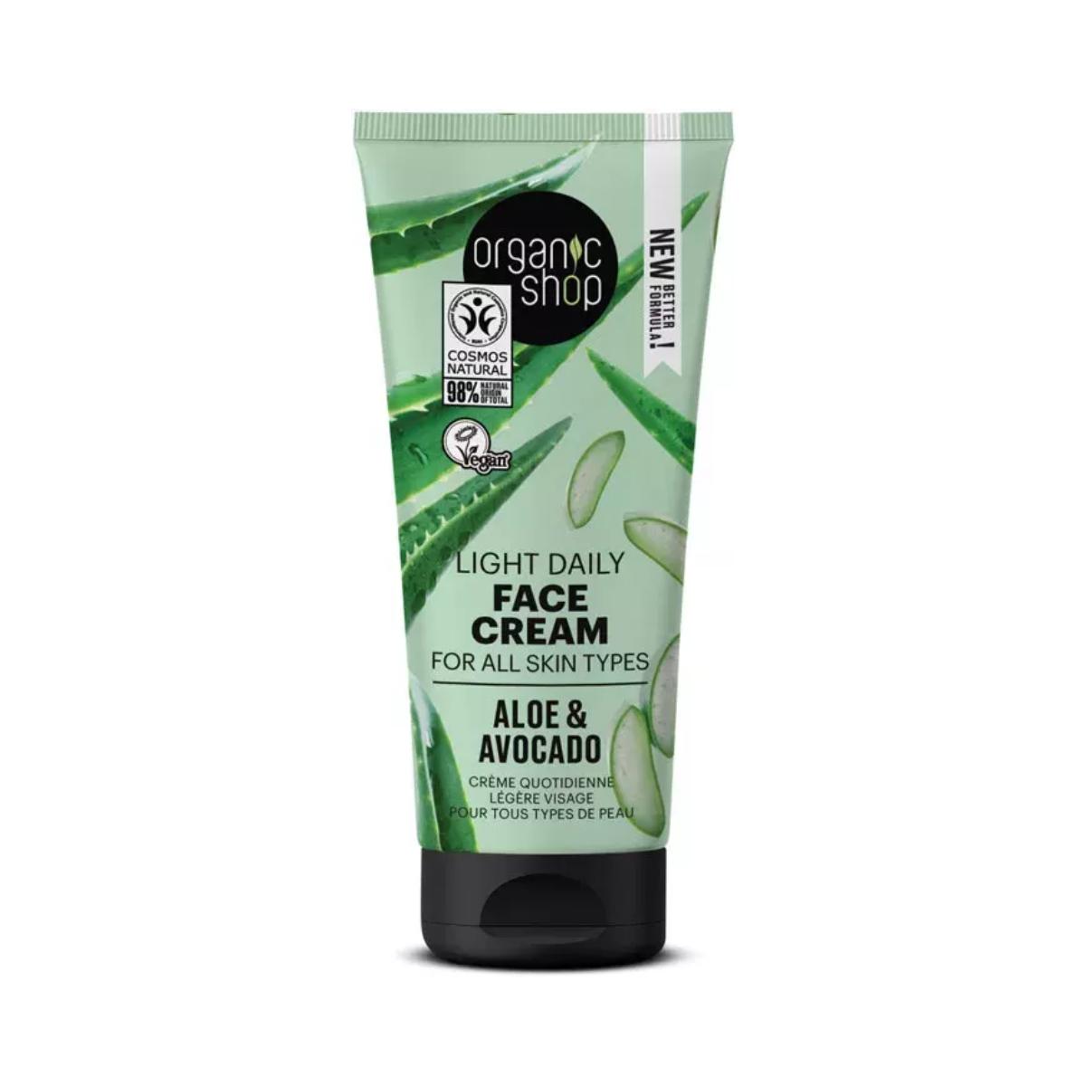 Krem wygładzający do twarzy z awokado i aloesem Organic Shop 50 ml
