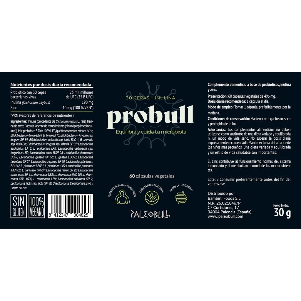 Probull Probiotikum mit 30 Stämmen Paleobull 60 Kapseln