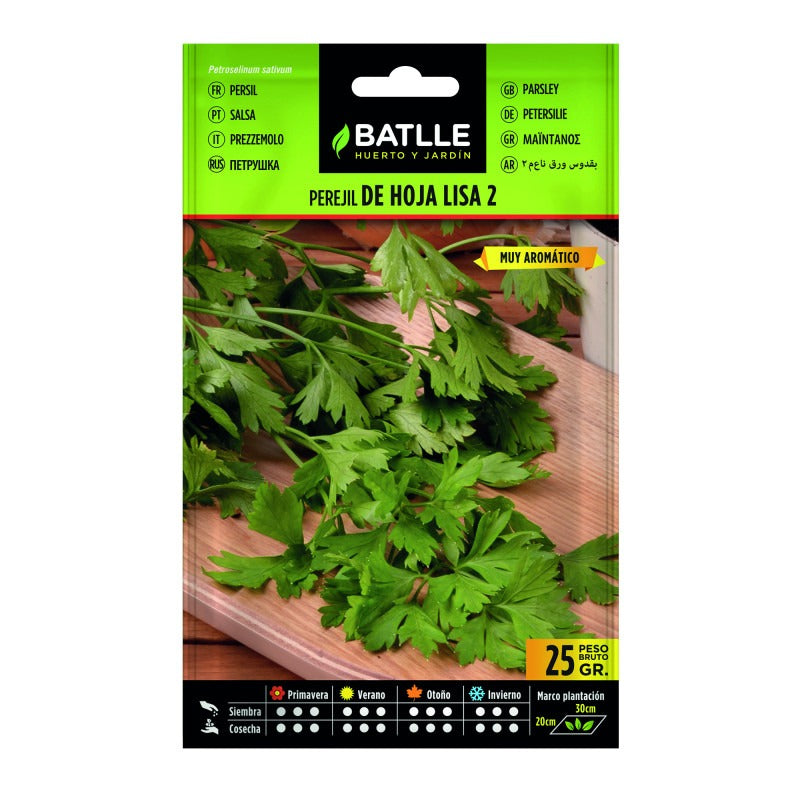 Flat-leaf parsley seeds, 2 x 25 g, Batlle