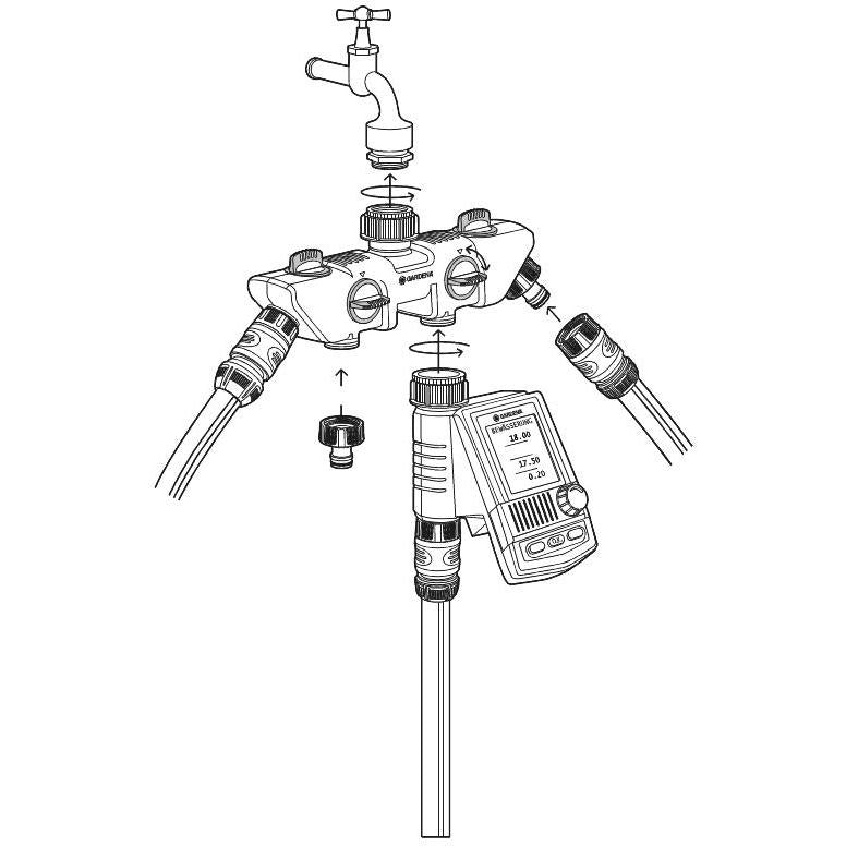 Rozdzielacz 4-drożny Gardena