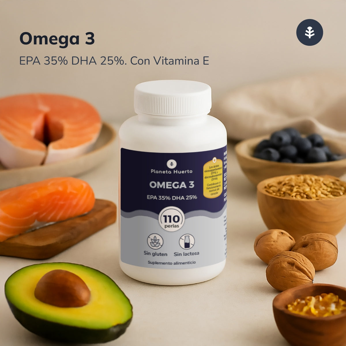 Omega 3 EPA 35% DHA 25% Planeta Huerto 110 Pearls