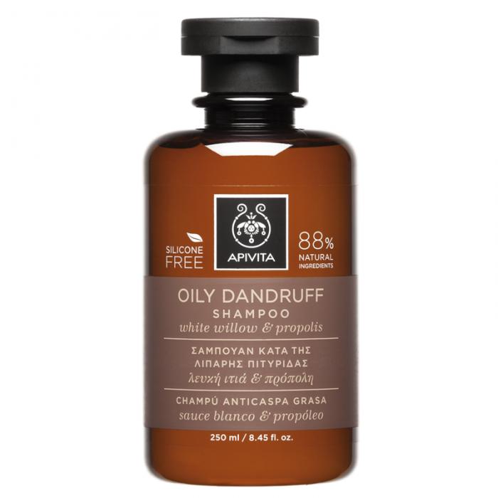 Anti-roos shampoo voor vet haar met witte wilg & propolis Apivita 250 ml