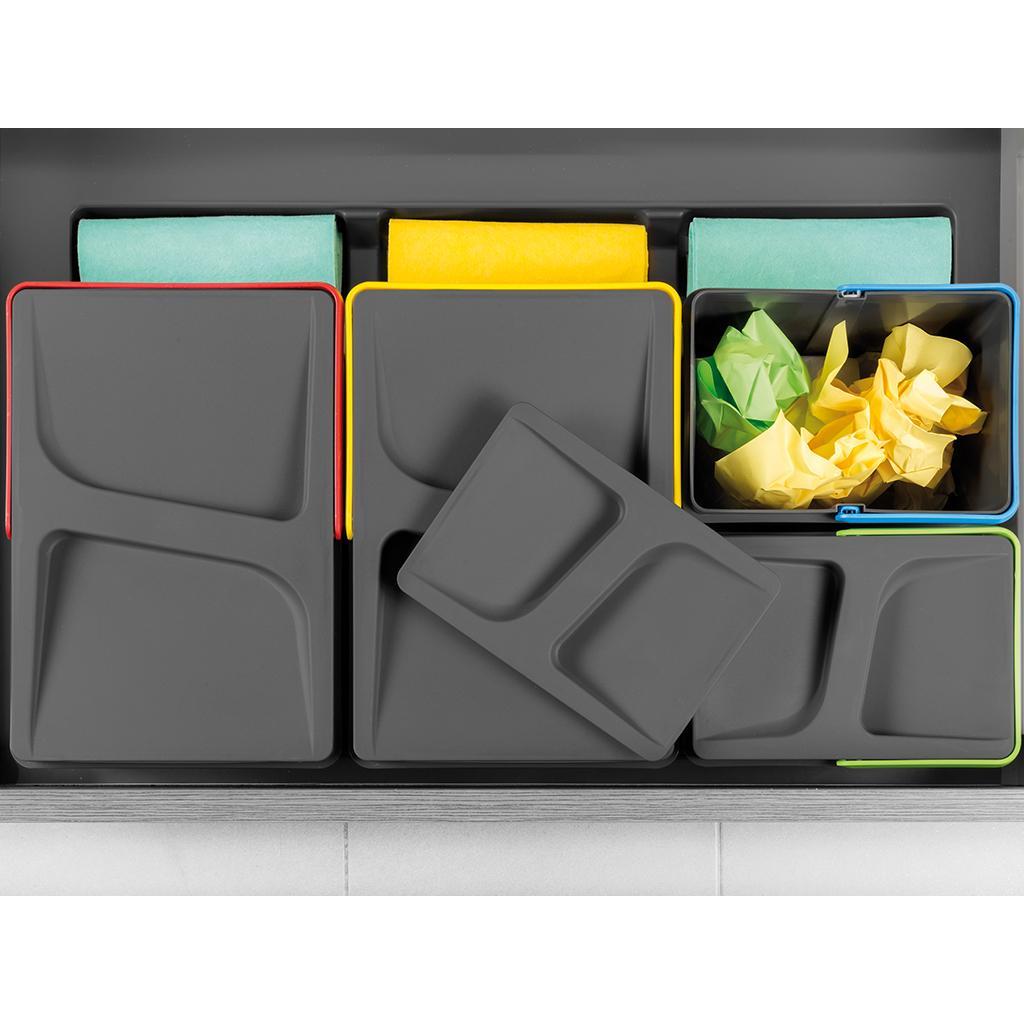 Emuca Base per contenitori cassetto cucina, modulo 900 mm, plastica, grigio antracite Modulo 90