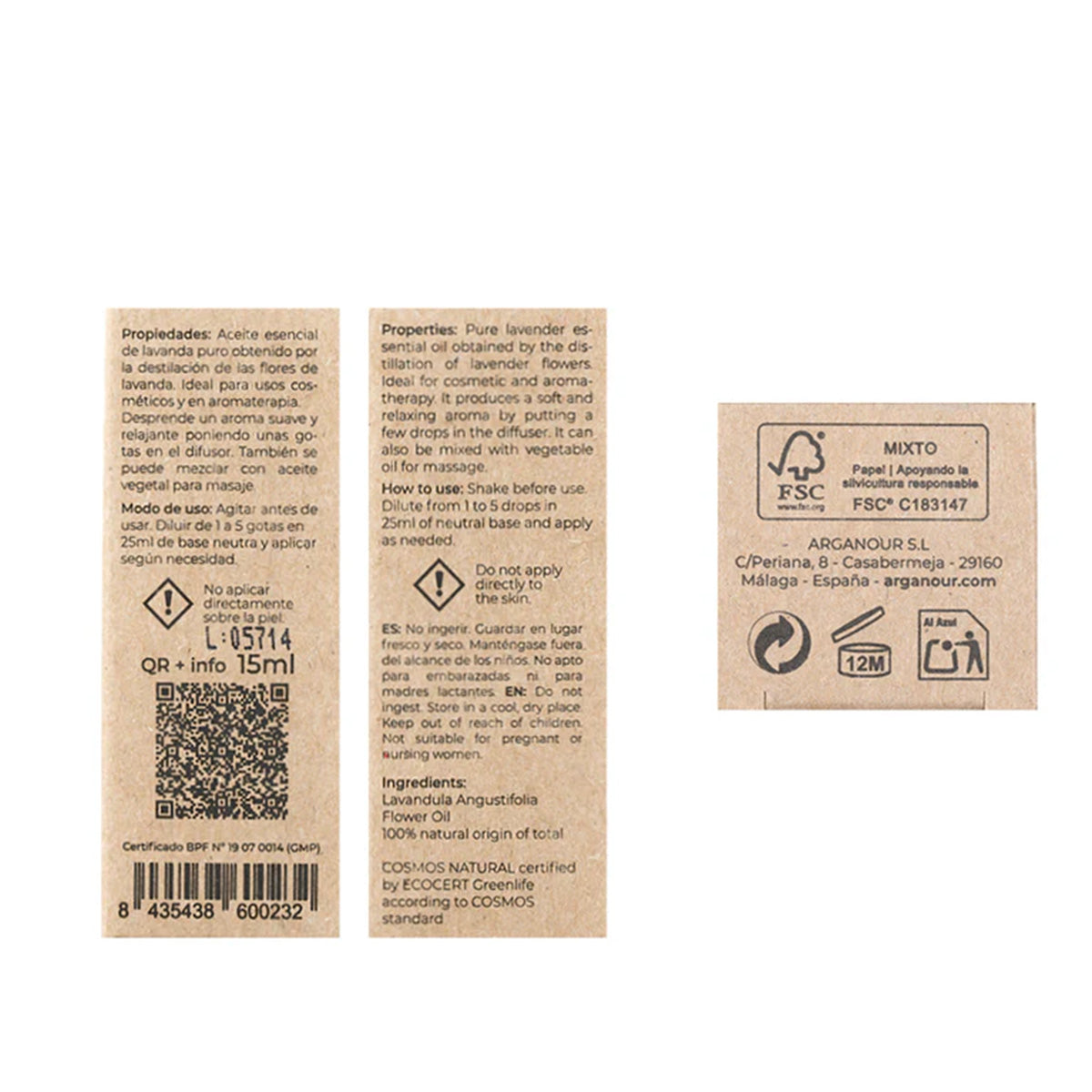 Olejek eteryczny lawendowy 100% czysty Arganour 15 ml