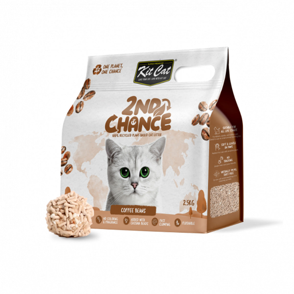 Kit Cat Arena Eco 2nd Chance - Koffiebonen (natuurlijk) 2,5 kg Koffiebonen, erwten en cassave