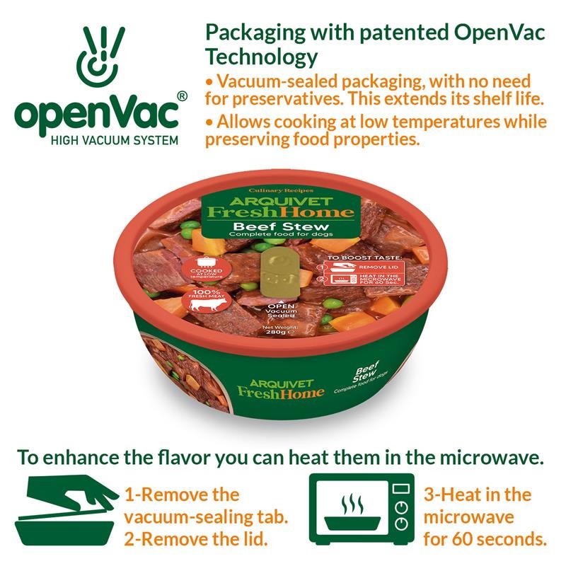 Arquivet Fresh Home Beef Stew Alimento umido di manzo per cani 280 g