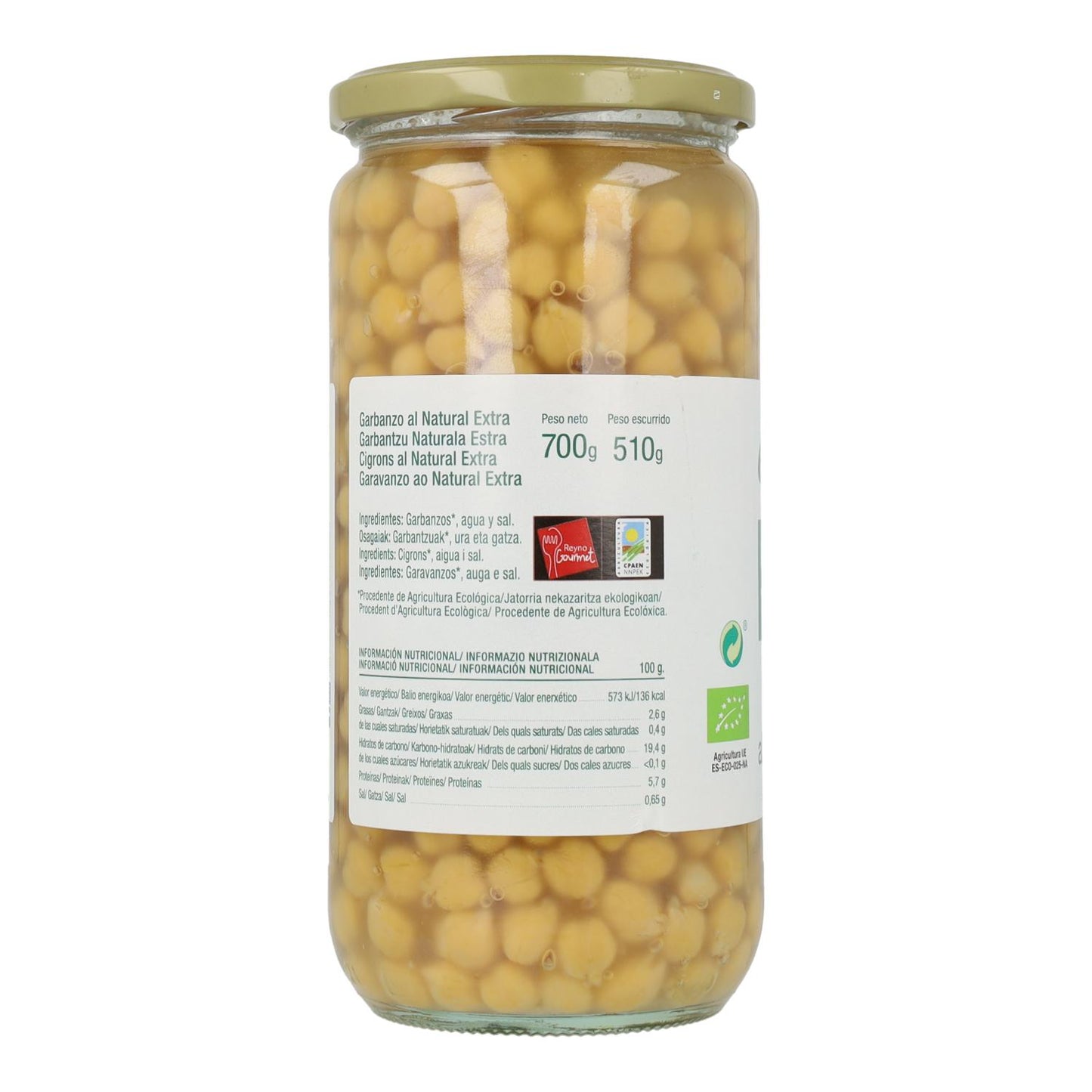Pois chiches naturels bio Ékolo Extra 700 g
