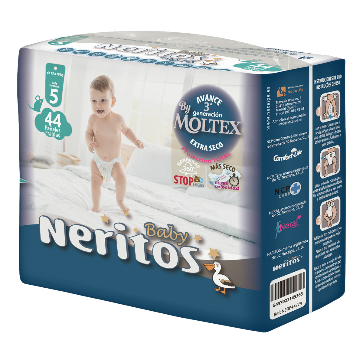 Windeln Neritos Baby von Moltex T5 (13-18 kg) 44 Stück