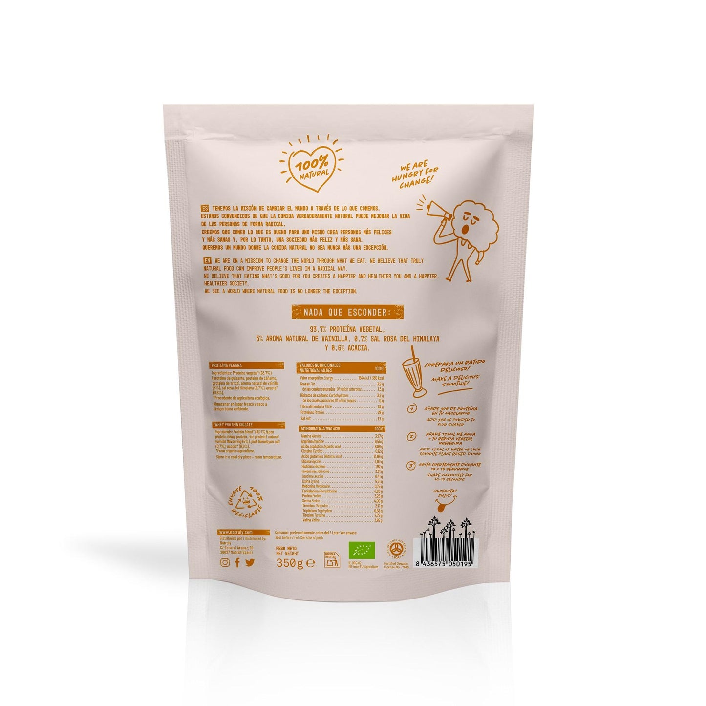 Vegan Protein Vanilla, 350 g. Natruly