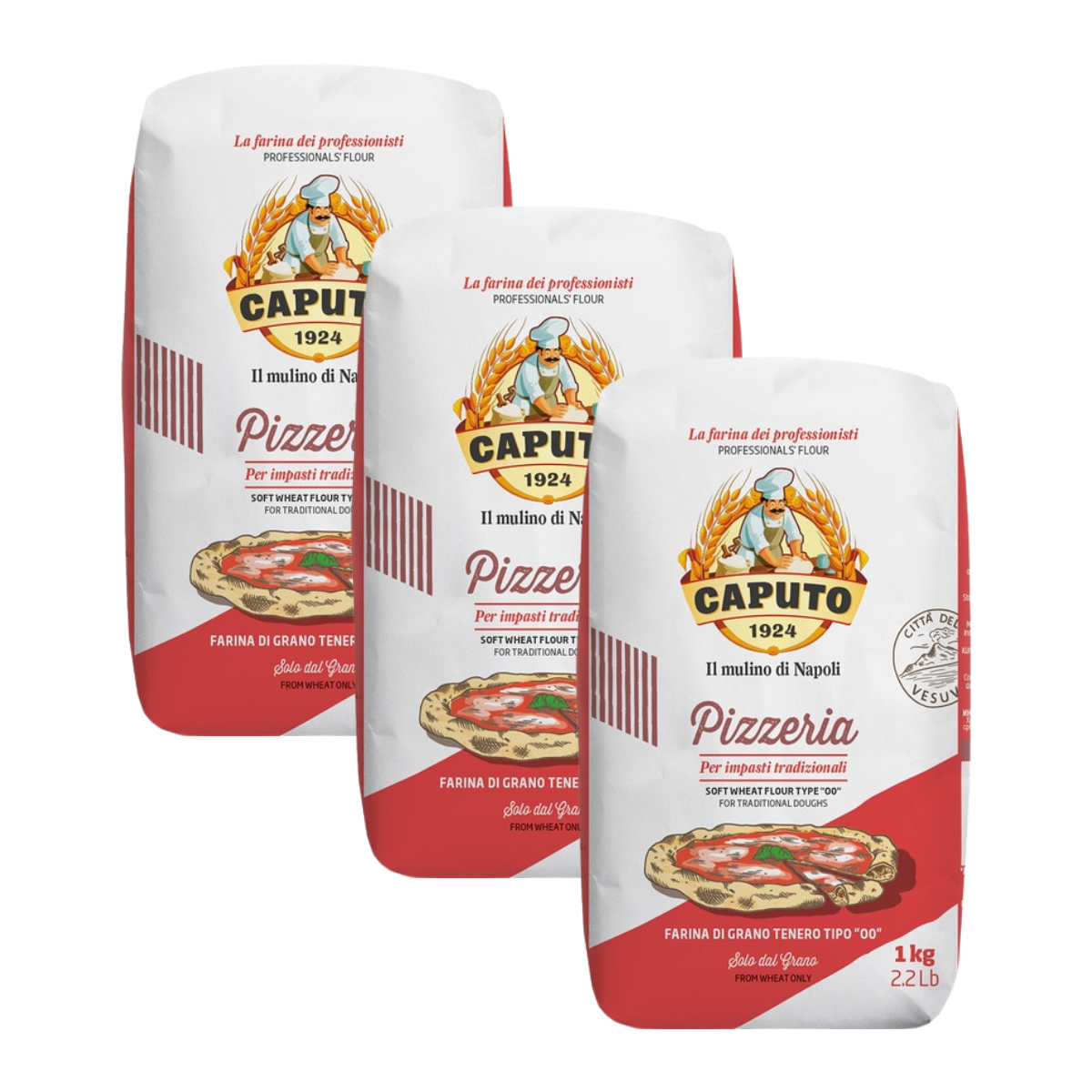 3er-Pack Pizzamehl Typ 00 Caputo 1 kg