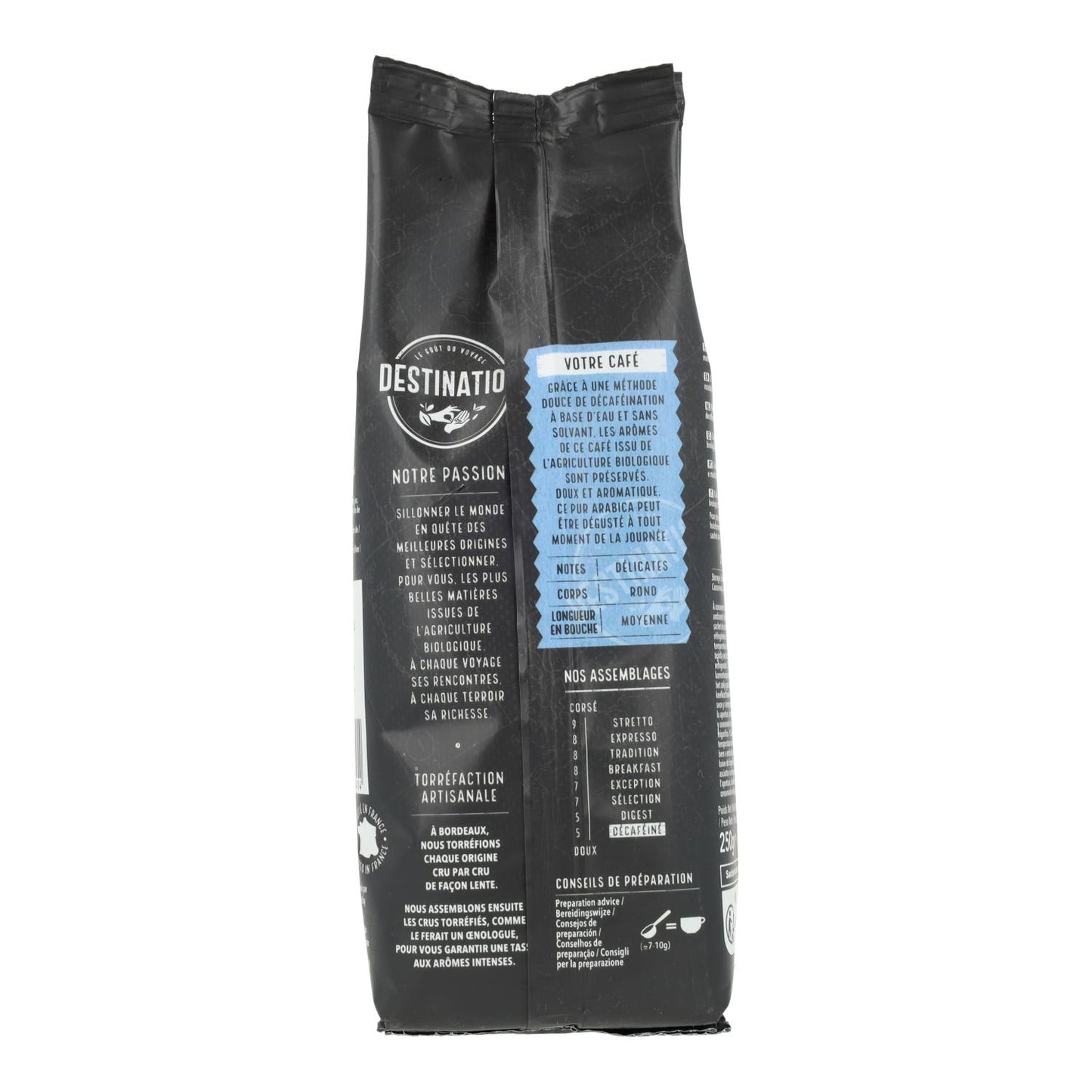 Mielona kawa bezkofeinowa 100% arabica BIO Destination 250 g