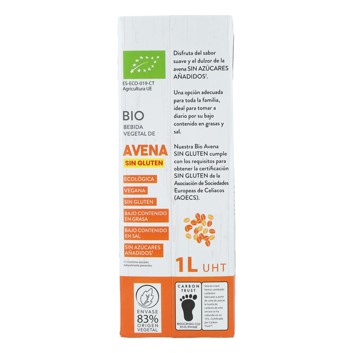 Pack of 6x Sol Natural Organic Gluten-Free Oat Drink 1 L