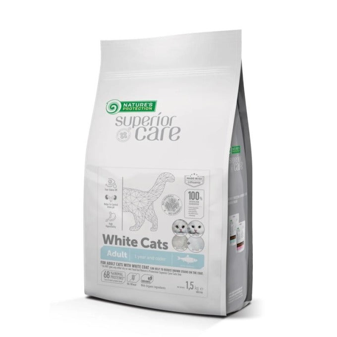 Nature's Protection Cat Superior White Cats Haring Voer voor witte katten 1,5 kg