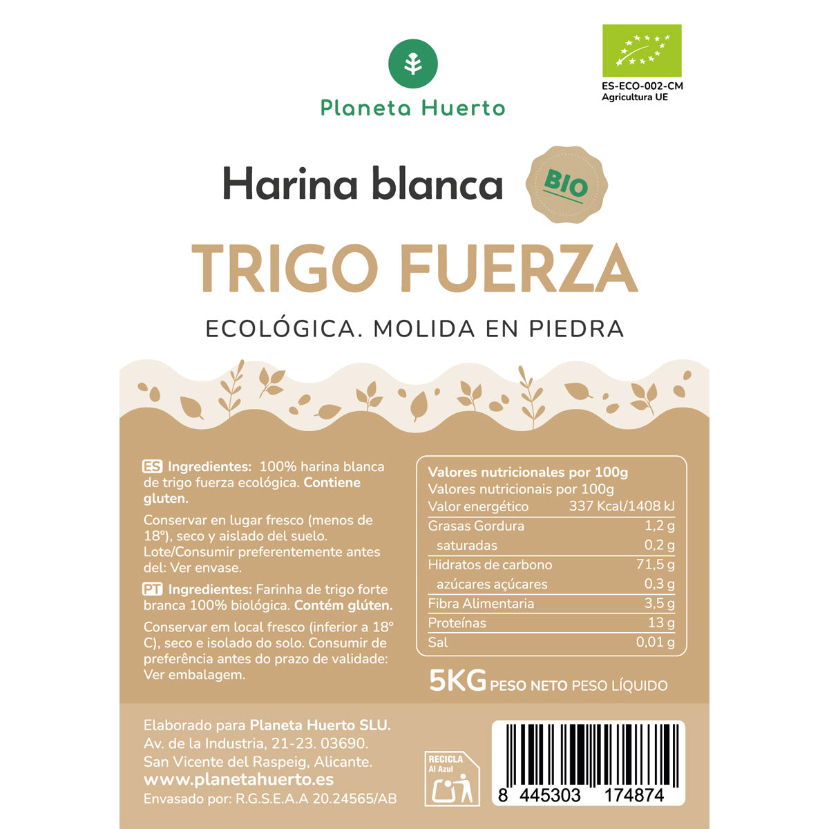 Farina di grano bianco Forza Eco Planet Garden 5 Kg