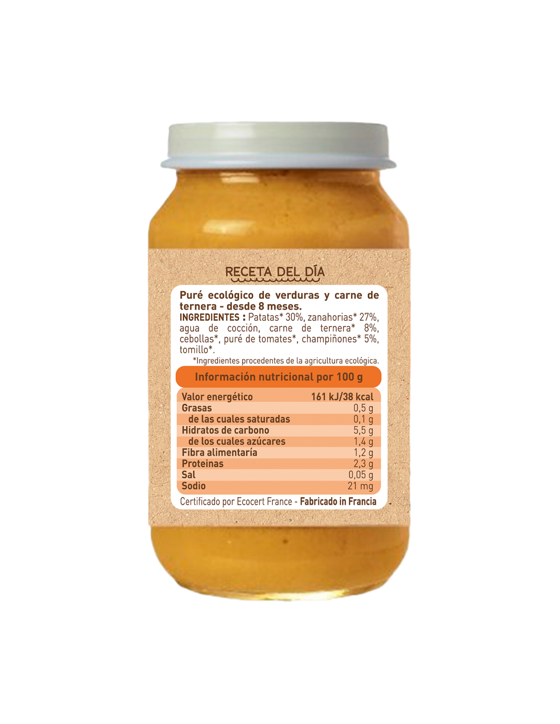 Burk med grönsaker och nötkött (från 8 månader) Babybio 200 g