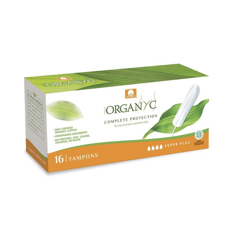 Tamponger Super Plus 100 % ekologisk bomull utan applikator Organyc 16 st