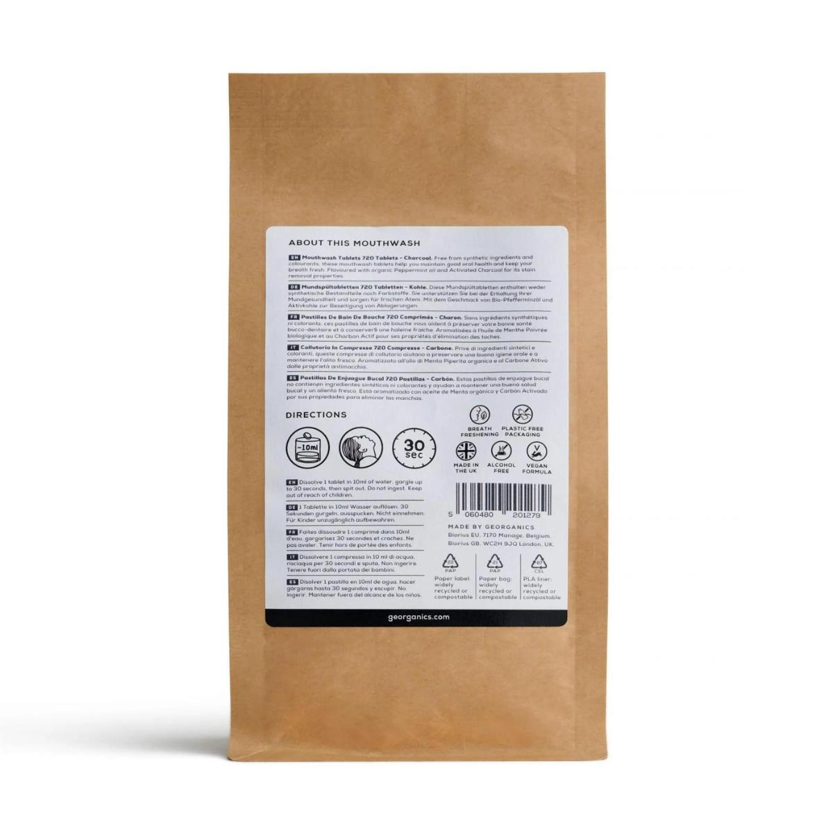 Nachfüllpackung Mundspülung mit Aktivkohle, Georganics 720 Stück