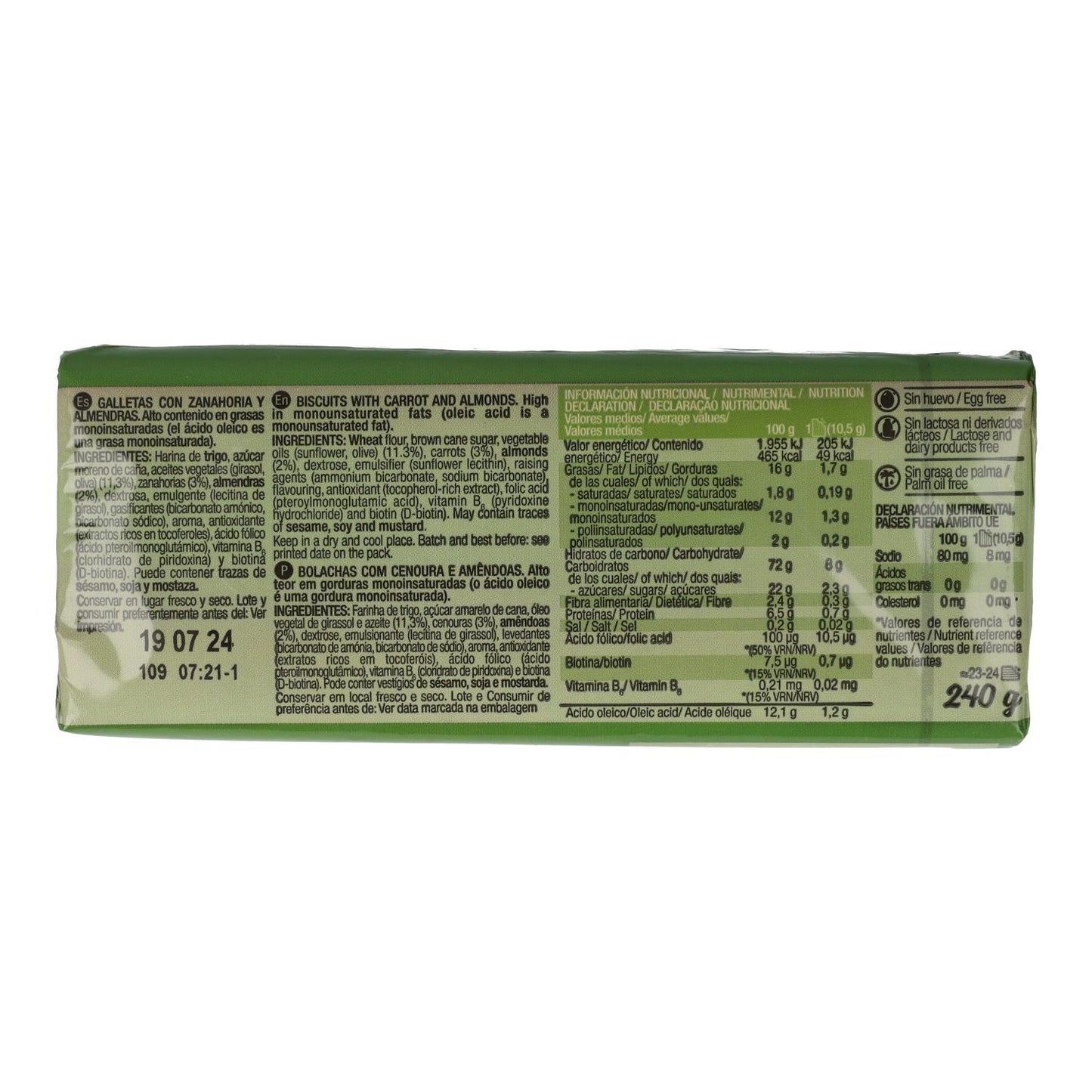 Biscuits à la carotte et aux amandes Santiveri 240 g