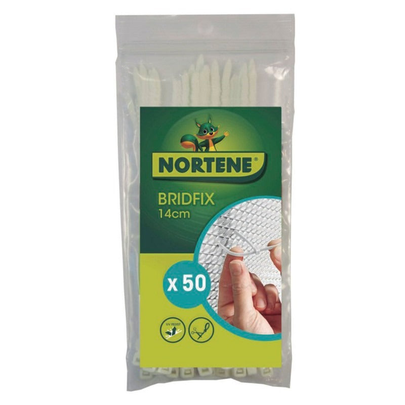 Weiße Kabelbinder Bridfix 50 Stück Nortene