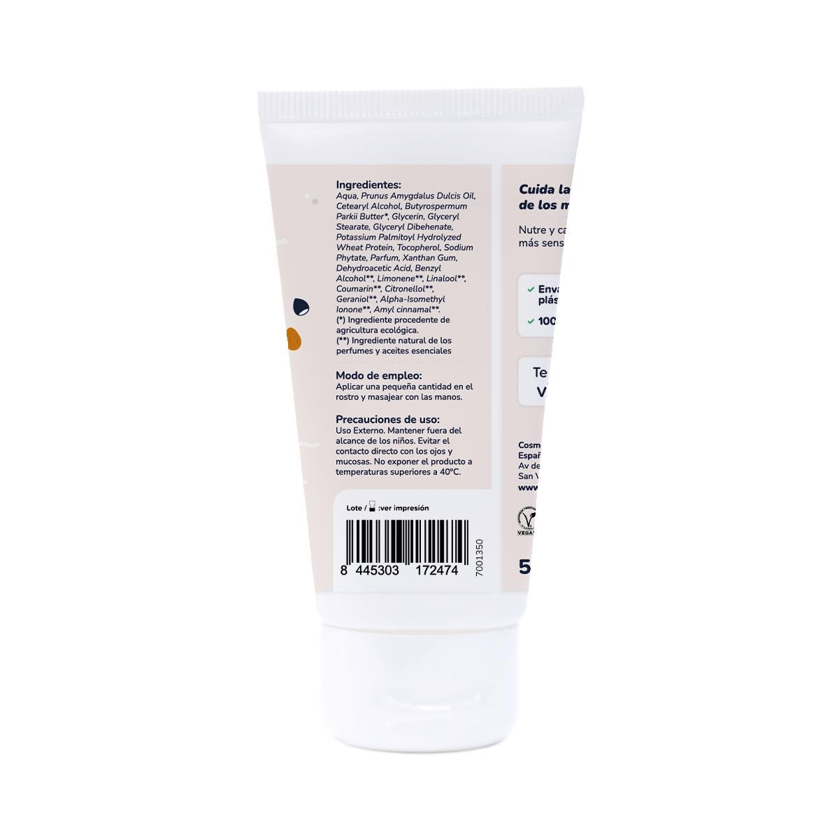Baby-Gesichtscreme Süße Mandeln und Sheabutter Planeta Huerto 50 ml