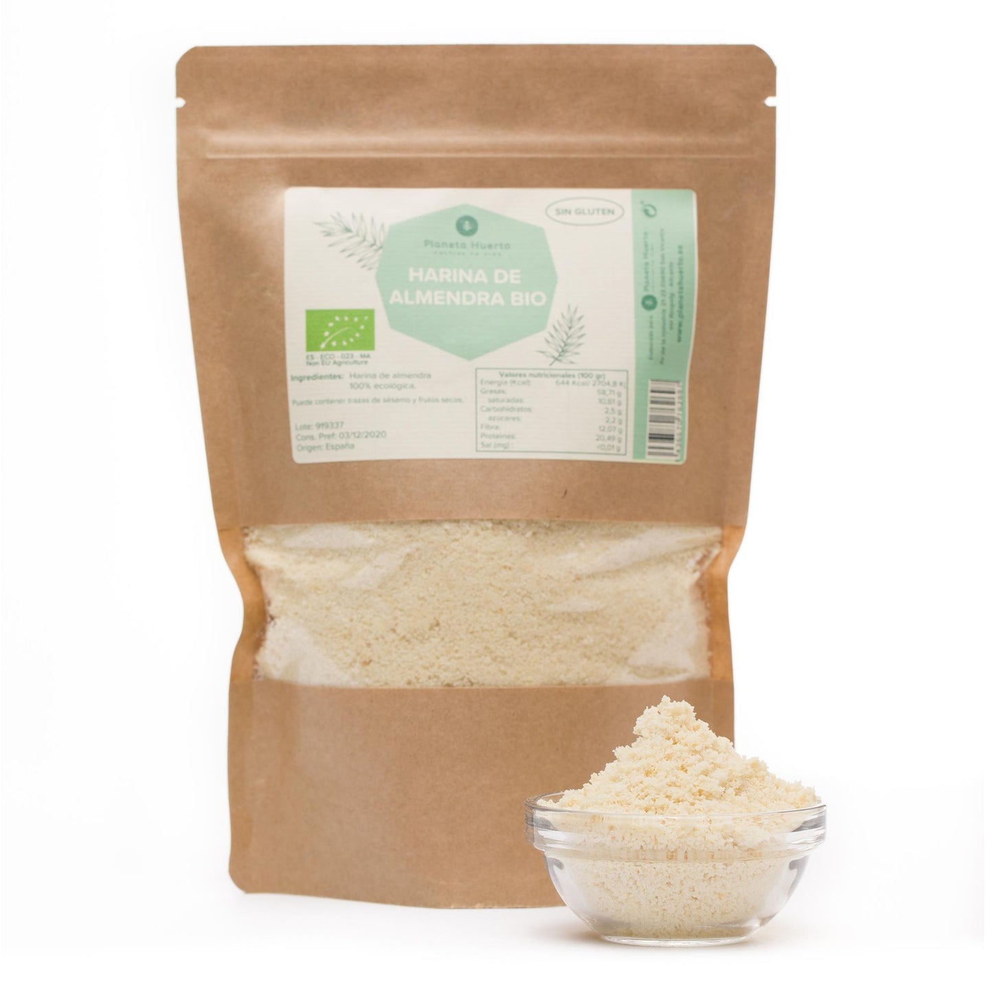 Glutenfreies Mandelmehl ECO Planeta Huerto 400gr