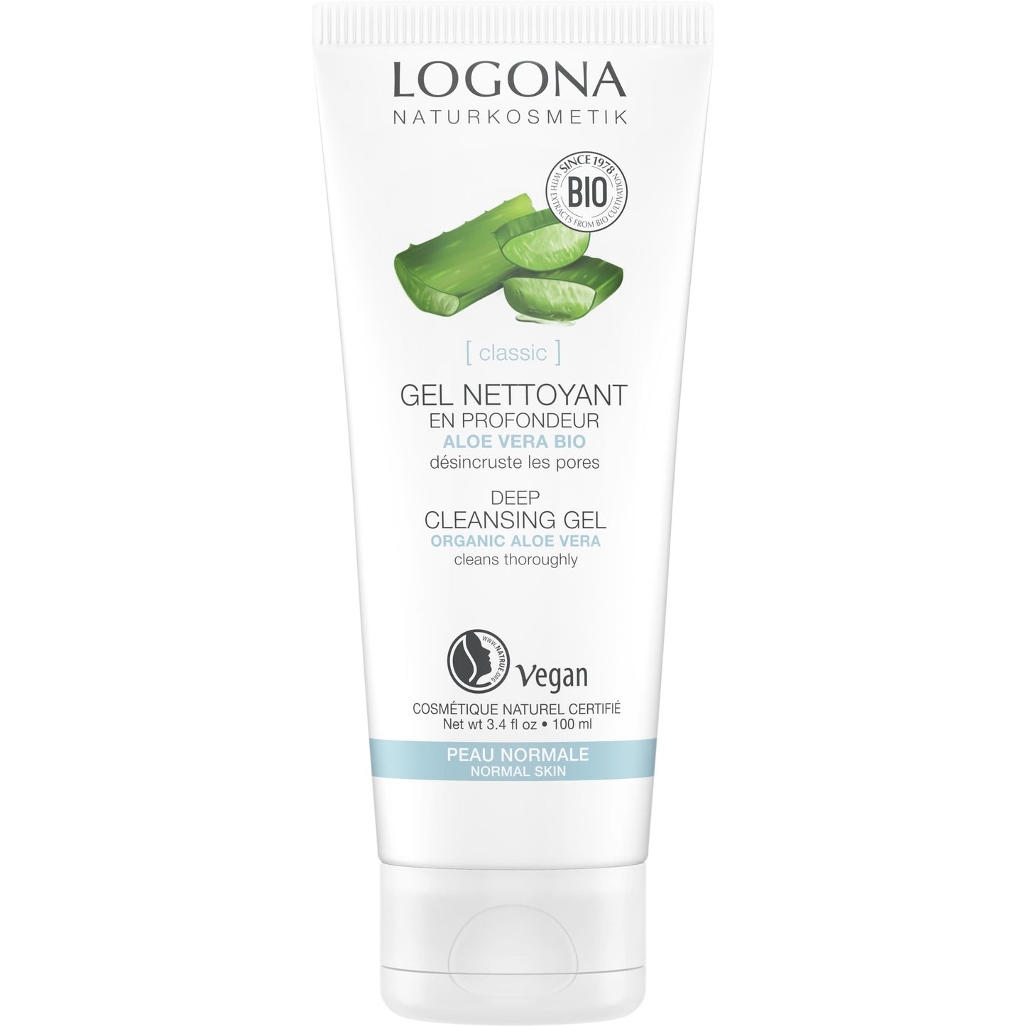 Tiefenreinigungsgel Aloe Vera Bio Logona, 100 ml