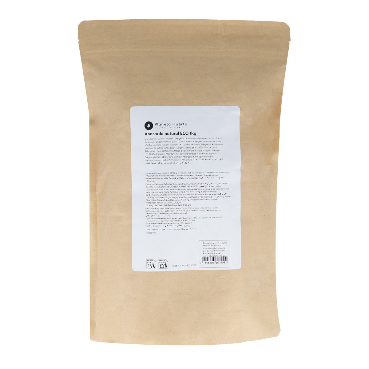 Cashewnoten naturel ECO Planeta Huerto 1 kg