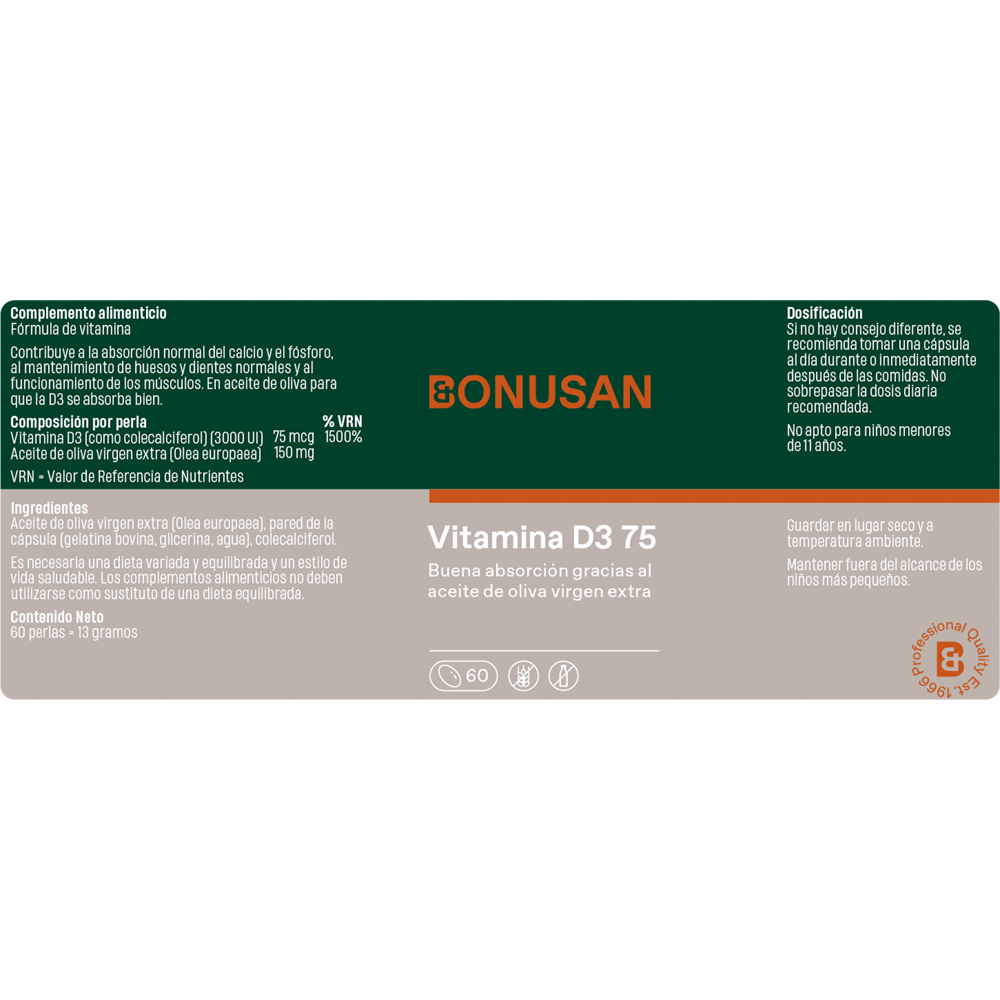 Witamina D3 75 Bonusan 60 kapsułek