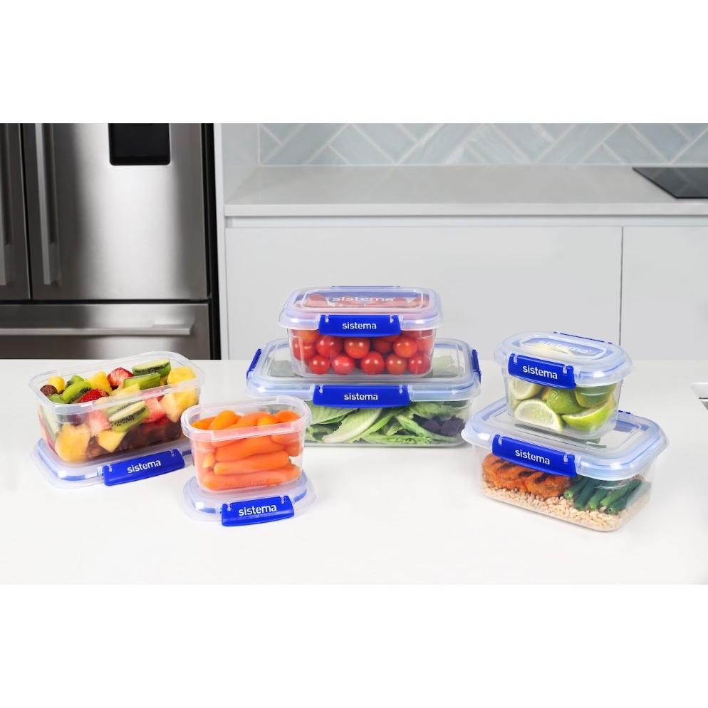 Förpackning med lufttäta behållare Sistema Klip It+ 6 st