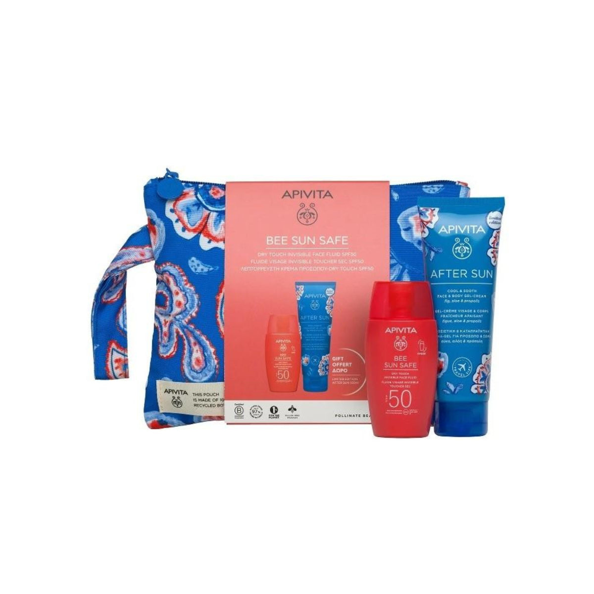 Osynlig ansiktsfluid med torr finish SPF50 + GÅVA express beauty och ansiktsrengöring