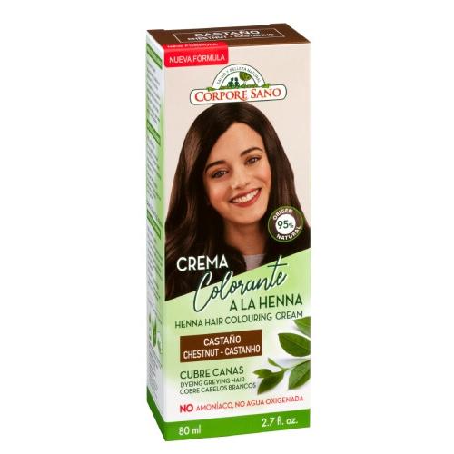 Crema all'henné copri-capelli grigi castano Corpore Sano 80 ml