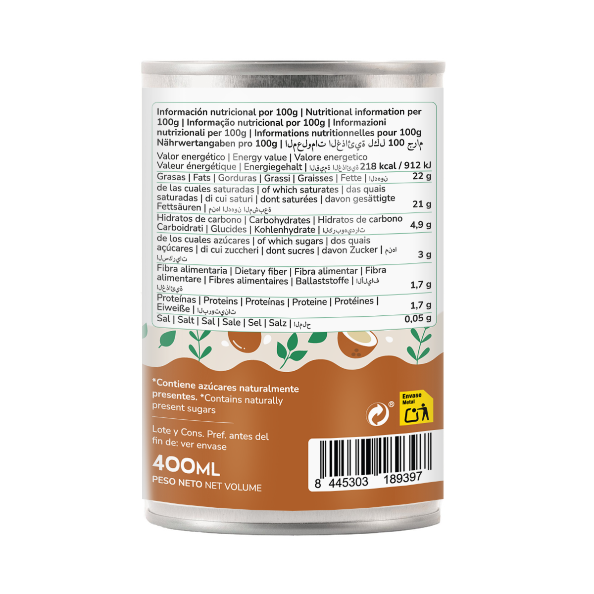 Crème de coco concentrée ECO Planeta Huerto 400 ml