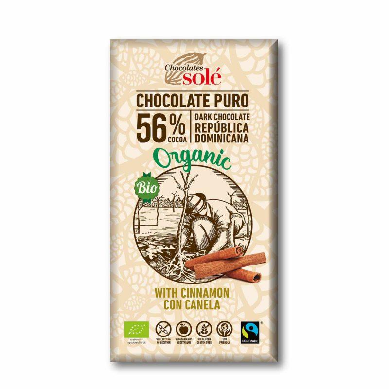 Choklad med kanel 56 % Bio Solé 100 g