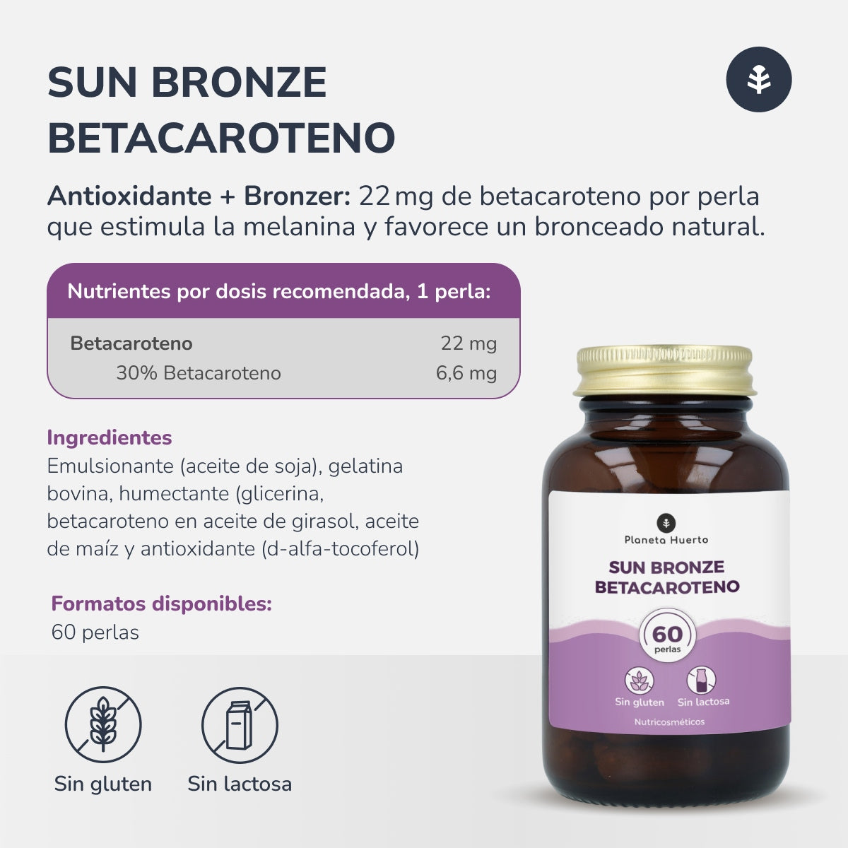Bronzo solare beta-carotene Planet Orchard 60 perle