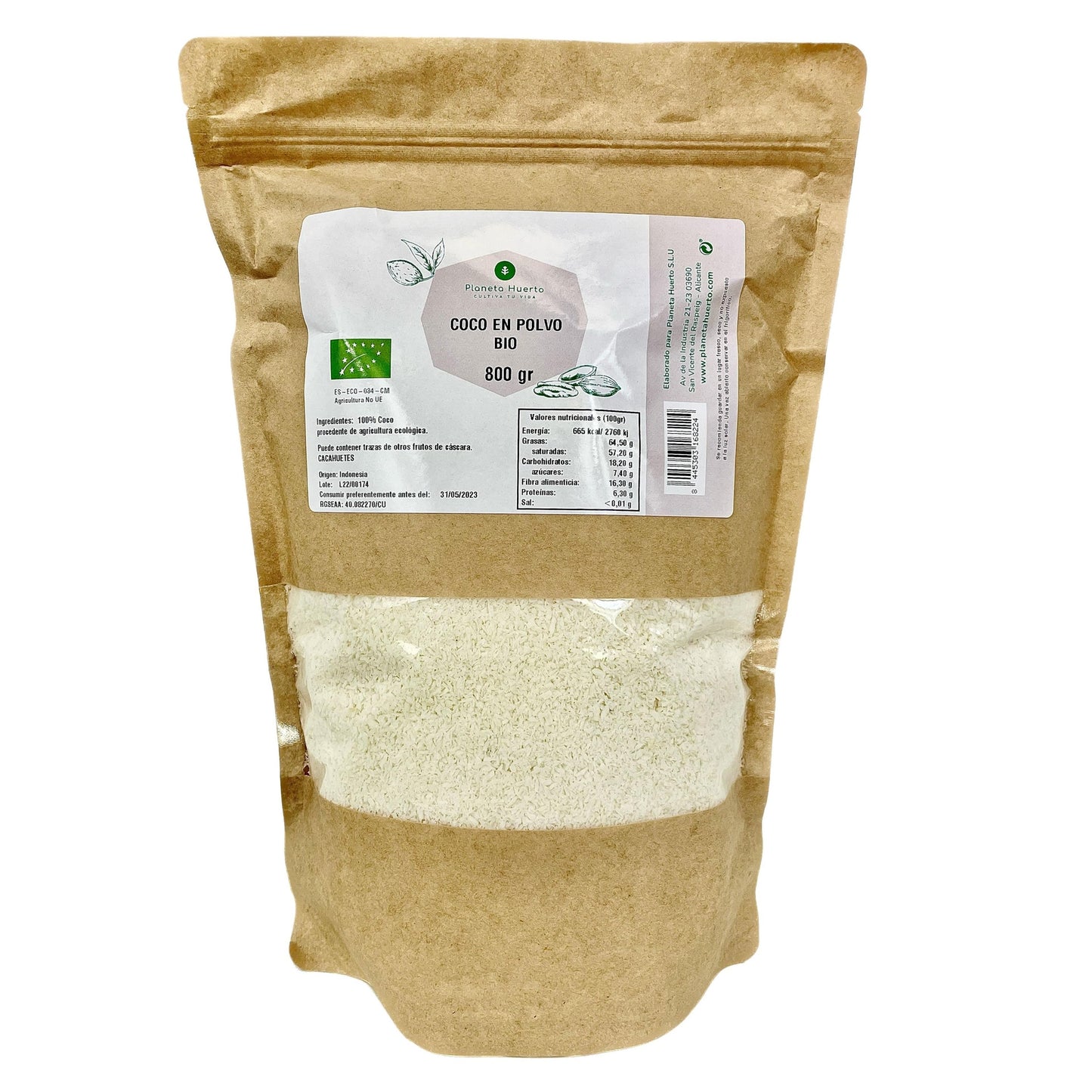 Kokospoeder ECO Planeta Huerto 800 g