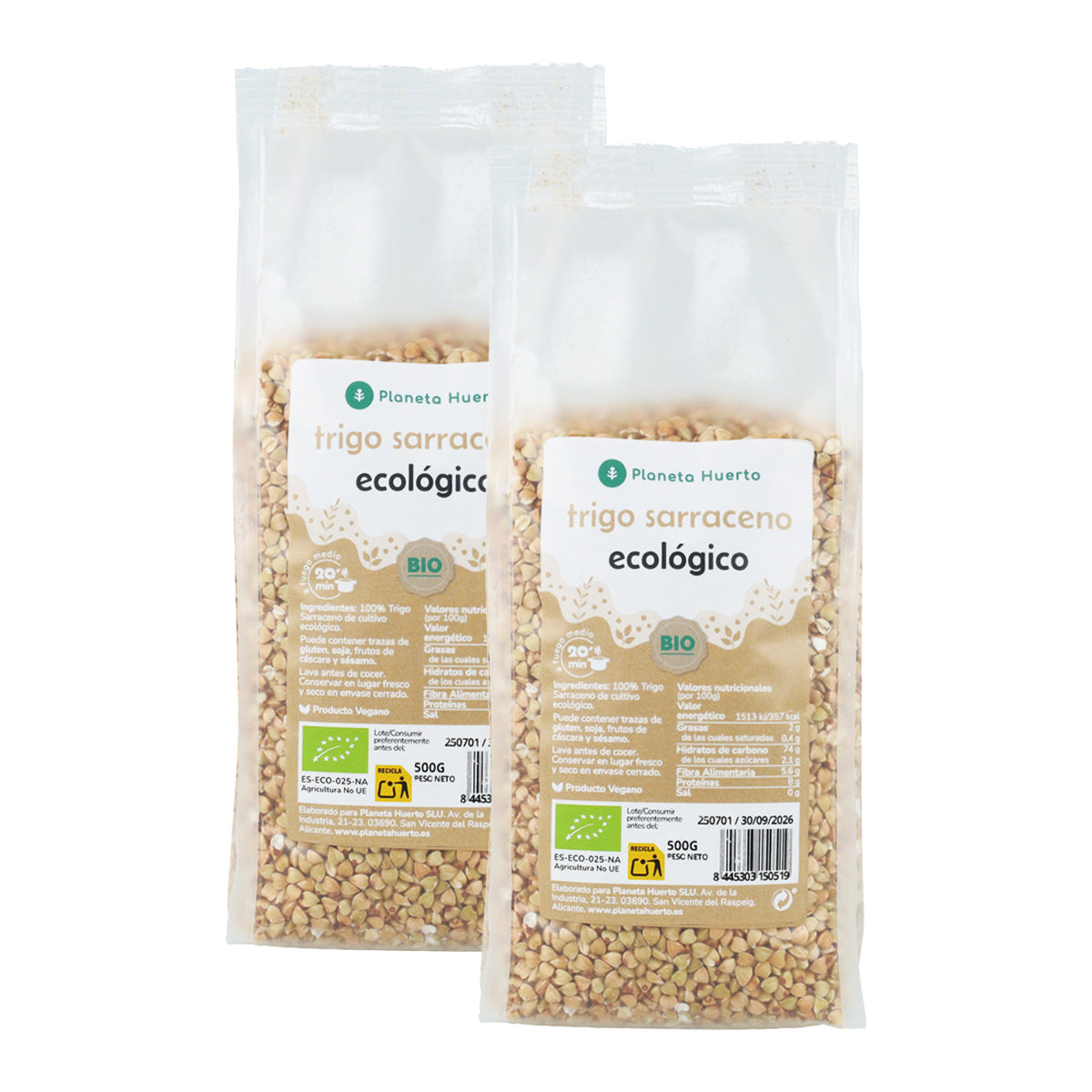 Opakowanie 2x organiczna kasza gryczana ECO Planet Garden 500 g