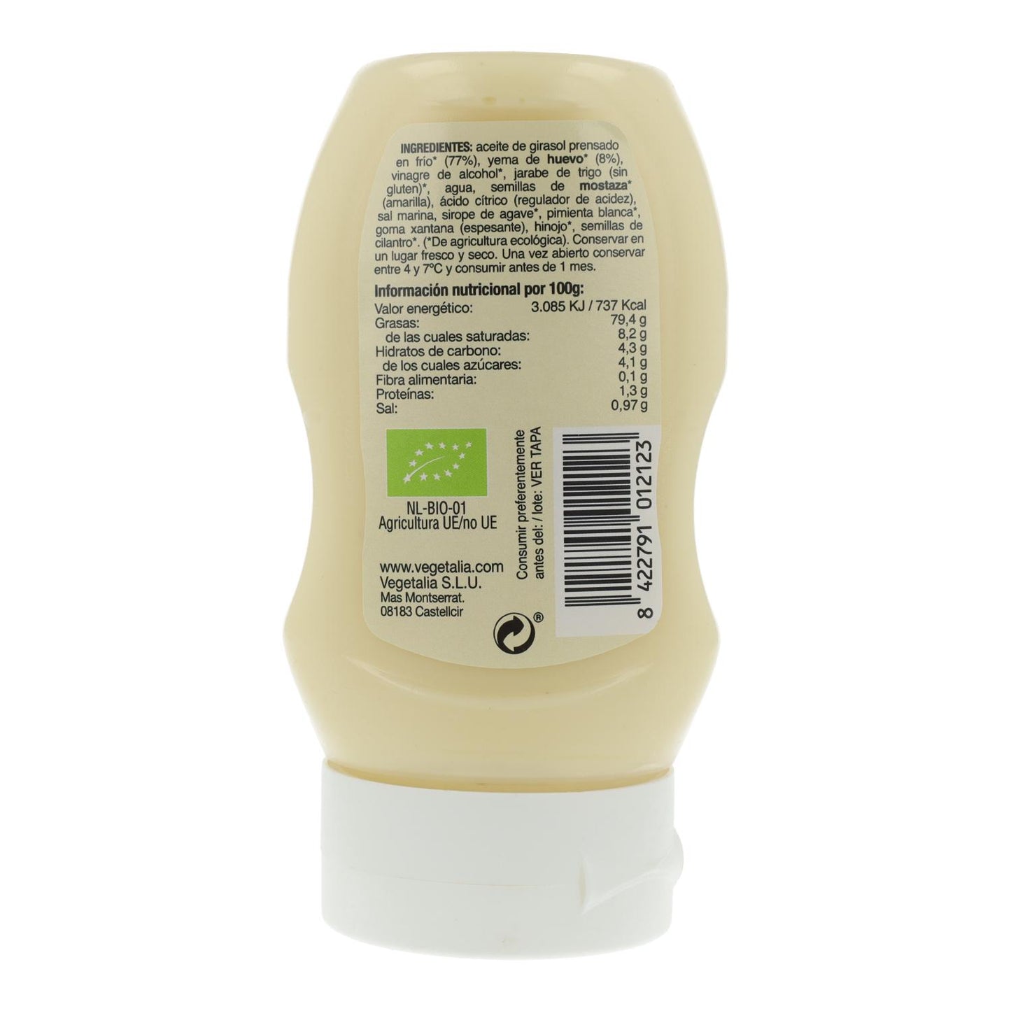 Vegetalia Organic Mayonnaise in Squeeze Bottle 270 g