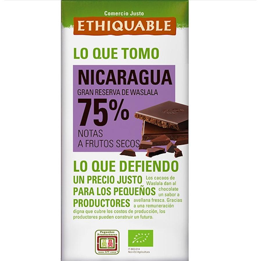 75% Nicaragua Organic Fair Trade Dark Chocolate 100 g