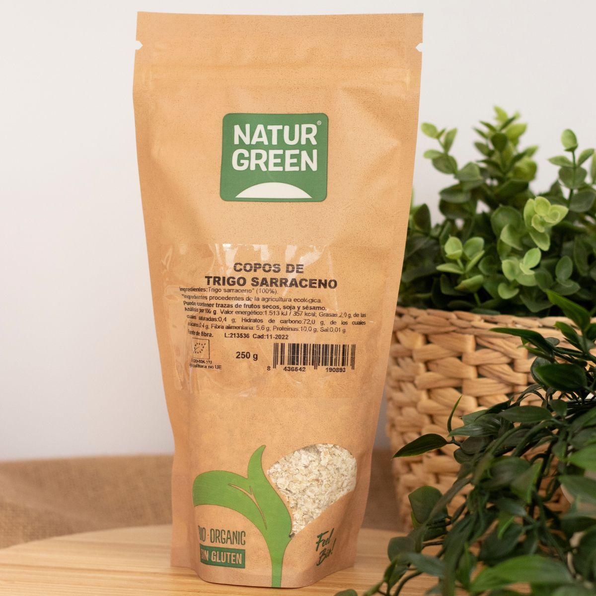 Copos de Trigo Sarraceno BIO Sin Gluten Naturgreen, 250 g