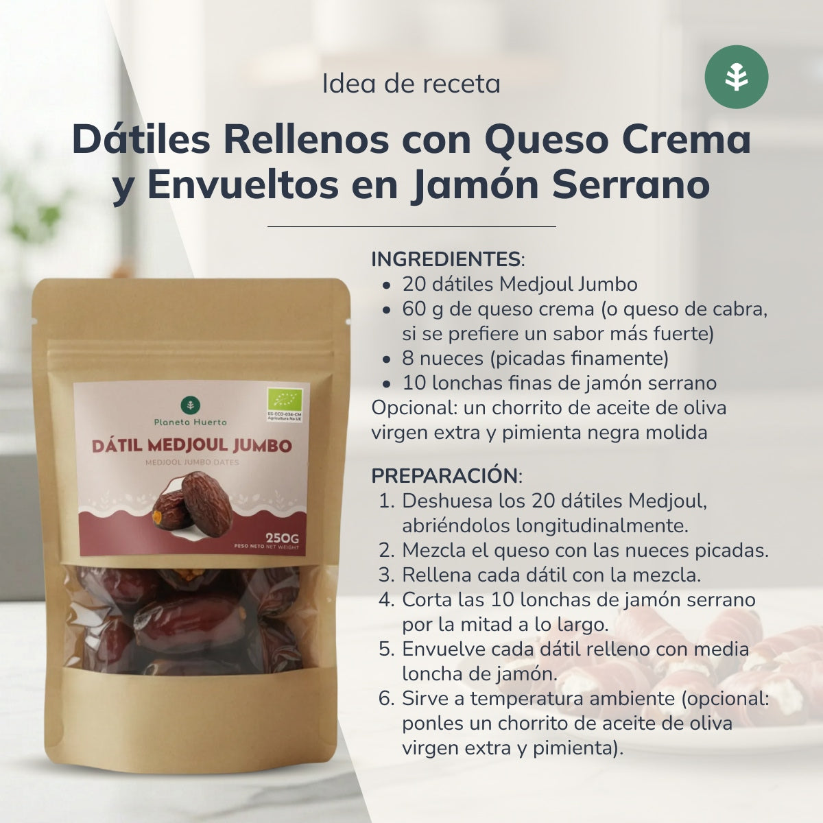 Jumbo-dadlar medjoul ECO Planeta Huerto 1 kg
