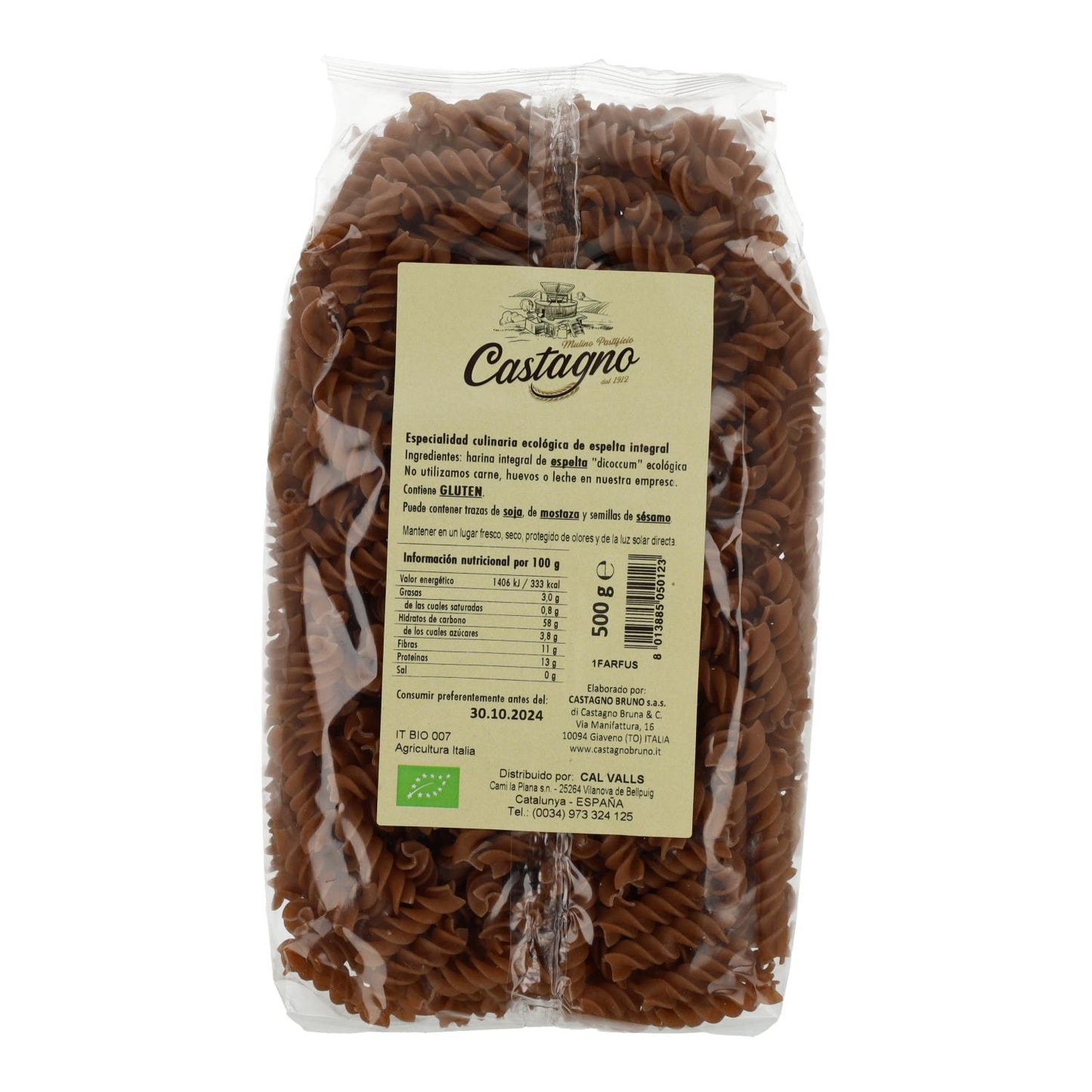 Spirali di farro integrale DICOCCUM ECO Castagno 500 g