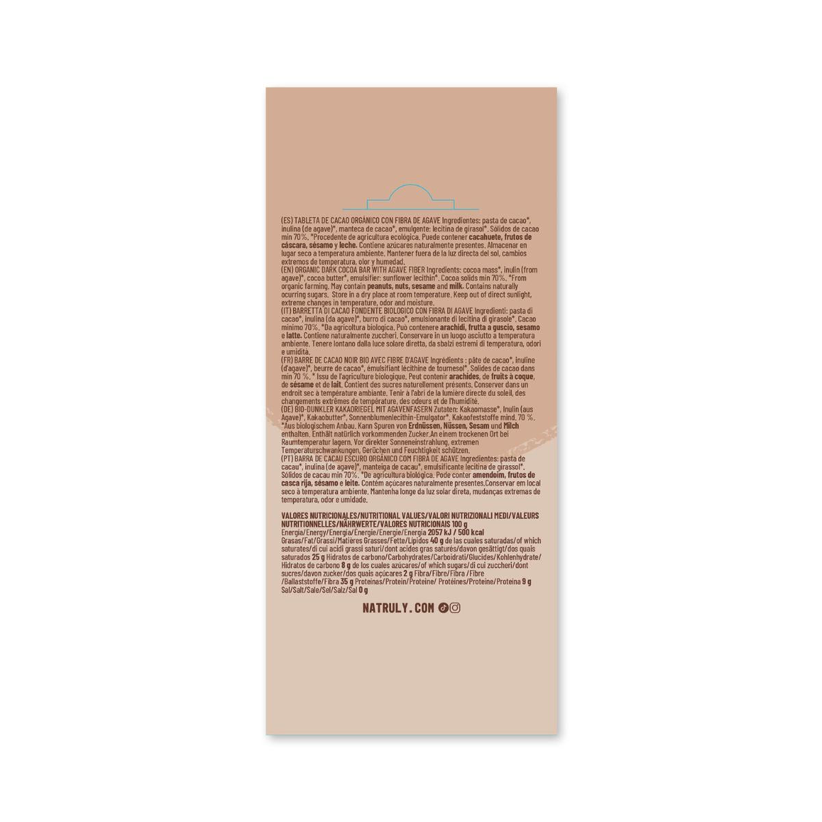 Tablette de chocolat noir bio Chocolicious Natruly 85 g