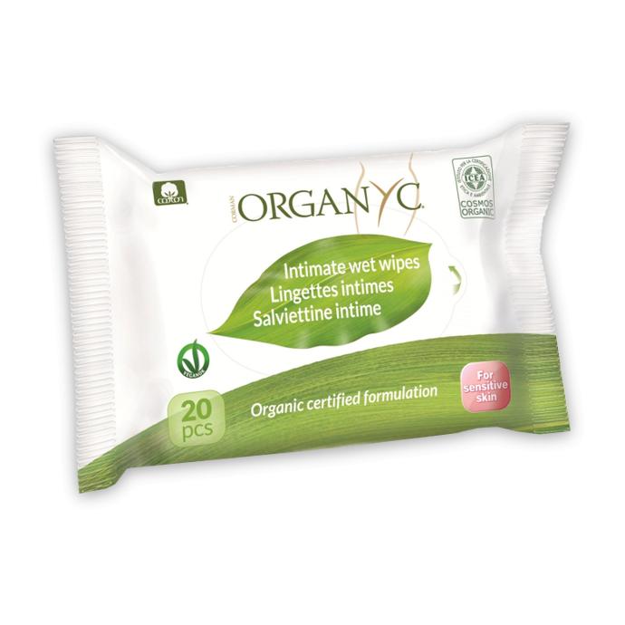 Organic Cotton Intimate Hygiene Wipes Organyc 20 pcs